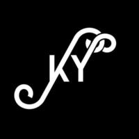 ky brev logotyp design på svart bakgrund. ky kreativa initialer brev logotyp koncept. ky bokstavsdesign. ky vit bokstavsdesign på svart bakgrund. ky, ky logotyp vektor