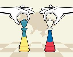 Schachspiel Ukrainekrieg vektor