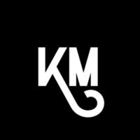 km brev logotyp design på svart bakgrund. km kreativa initialer brev logotyp koncept. km bokstavsdesign. km vit bokstavsdesign på svart bakgrund. km, km logotyp vektor