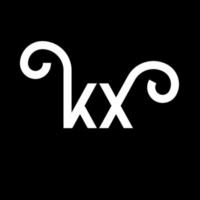 kx brev logotyp design på svart bakgrund. kx kreativa initialer bokstavslogotyp koncept. kx bokstavsdesign. kx vit bokstavsdesign på svart bakgrund. kx, kx logotyp vektor