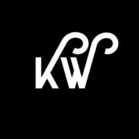 kw-Buchstaben-Logo-Design auf schwarzem Hintergrund. k kreative initialen schreiben logokonzept. kw-Briefgestaltung. kw weißes Buchstabendesign auf schwarzem Hintergrund. kw, kw-Logo vektor