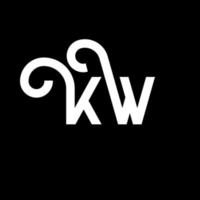 kw brev logotyp design på svart bakgrund. kw kreativa initialer bokstavslogotyp koncept. kw bokstavsdesign. kw vit bokstavsdesign på svart bakgrund. kw, kw logotyp vektor