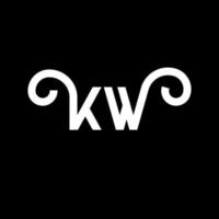 kw-Buchstaben-Logo-Design auf schwarzem Hintergrund. k kreative initialen schreiben logokonzept. kw-Briefgestaltung. kw weißes Buchstabendesign auf schwarzem Hintergrund. kw, kw-Logo vektor