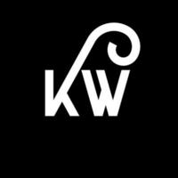 kw brev logotyp design på svart bakgrund. kw kreativa initialer bokstavslogotyp koncept. kw bokstavsdesign. kw vit bokstavsdesign på svart bakgrund. kw, kw logotyp vektor