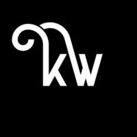 kw brev logotyp design på svart bakgrund. kw kreativa initialer bokstavslogotyp koncept. kw bokstavsdesign. kw vit bokstavsdesign på svart bakgrund. kw, kw logotyp vektor