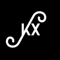 kx brev logotyp design på svart bakgrund. kx kreativa initialer bokstavslogotyp koncept. kx bokstavsdesign. kx vit bokstavsdesign på svart bakgrund. kx, kx logotyp vektor