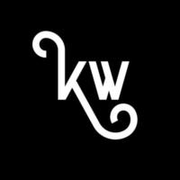 kw-Buchstaben-Logo-Design auf schwarzem Hintergrund. k kreative initialen schreiben logokonzept. kw-Briefgestaltung. kw weißes Buchstabendesign auf schwarzem Hintergrund. kw, kw-Logo vektor