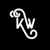 kw brev logotyp design på svart bakgrund. kw kreativa initialer bokstavslogotyp koncept. kw bokstavsdesign. kw vit bokstavsdesign på svart bakgrund. kw, kw logotyp vektor