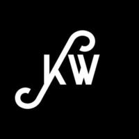 kw-Buchstaben-Logo-Design auf schwarzem Hintergrund. k kreative initialen schreiben logokonzept. kw-Briefgestaltung. kw weißes Buchstabendesign auf schwarzem Hintergrund. kw, kw-Logo vektor