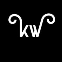 kw-Buchstaben-Logo-Design auf schwarzem Hintergrund. k kreative initialen schreiben logokonzept. kw-Briefgestaltung. kw weißes Buchstabendesign auf schwarzem Hintergrund. kw, kw-Logo vektor