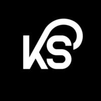 ks brev logotyp design på svart bakgrund. ks kreativa initialer bokstavslogotyp koncept. ks bokstavsdesign. ks vit bokstavsdesign på svart bakgrund. ks, ks logotyp vektor