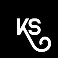 k-Buchstaben-Logo-Design auf schwarzem Hintergrund. ks kreatives Initialen-Buchstaben-Logo-Konzept. ks Briefgestaltung. ks weißes Buchstabendesign auf schwarzem Hintergrund. ks, ks-Logo vektor