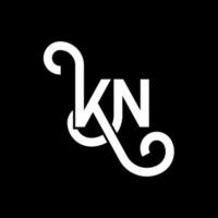 k-Buchstaben-Logo-Design auf schwarzem Hintergrund. k kreative Initialen schreiben Logo-Konzept. k-Briefgestaltung. n weißes Buchstabendesign auf schwarzem Hintergrund. kn, kn-Logo vektor