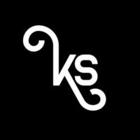 ks brev logotyp design på svart bakgrund. ks kreativa initialer bokstavslogotyp koncept. ks bokstavsdesign. ks vit bokstavsdesign på svart bakgrund. ks, ks logotyp vektor