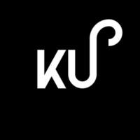 ku brev logotyp design på svart bakgrund. ku kreativa initialer brev logotyp koncept. ku bokstavsdesign. ku vit bokstav design på svart bakgrund. ku, ku logotyp vektor