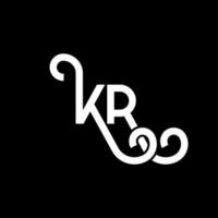 kr brev logotyp design på svart bakgrund. kr kreativa initialer bokstavslogotyp koncept. kr bokstavsdesign. kr vit bokstavsdesign på svart bakgrund. kr, kr logotyp vektor