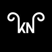 kn brev logotyp design på svart bakgrund. kn kreativa initialer brev logotyp koncept. kn bokstavsdesign. kn vit bokstav design på svart bakgrund. kn, kn logotyp vektor