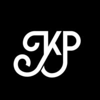 kp brev logotyp design på svart bakgrund. kp kreativa initialer bokstavslogotyp koncept. kp brev design. kp vit bokstavsdesign på svart bakgrund. kp, kp logotyp vektor