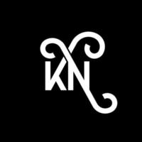 kn brev logotyp design på svart bakgrund. kn kreativa initialer brev logotyp koncept. kn bokstavsdesign. kn vit bokstav design på svart bakgrund. kn, kn logotyp vektor