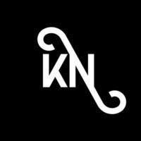 k-Buchstaben-Logo-Design auf schwarzem Hintergrund. k kreative Initialen schreiben Logo-Konzept. k-Briefgestaltung. n weißes Buchstabendesign auf schwarzem Hintergrund. kn, kn-Logo vektor