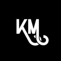 km brev logotyp design på svart bakgrund. km kreativa initialer brev logotyp koncept. km bokstavsdesign. km vit bokstavsdesign på svart bakgrund. km, km logotyp vektor