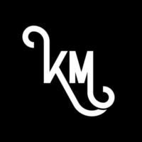 km brev logotyp design på svart bakgrund. km kreativa initialer brev logotyp koncept. km bokstavsdesign. km vit bokstavsdesign på svart bakgrund. km, km logotyp vektor