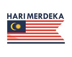 hari merdeka malaysia emblem vektor