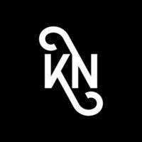 kn brev logotyp design på svart bakgrund. kn kreativa initialer brev logotyp koncept. kn bokstavsdesign. kn vit bokstav design på svart bakgrund. kn, kn logotyp vektor