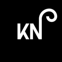 kn brev logotyp design på svart bakgrund. kn kreativa initialer brev logotyp koncept. kn bokstavsdesign. kn vit bokstav design på svart bakgrund. kn, kn logotyp vektor