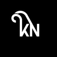 kn brev logotyp design på svart bakgrund. kn kreativa initialer brev logotyp koncept. kn bokstavsdesign. kn vit bokstav design på svart bakgrund. kn, kn logotyp vektor