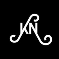 kn brev logotyp design på svart bakgrund. kn kreativa initialer brev logotyp koncept. kn bokstavsdesign. kn vit bokstav design på svart bakgrund. kn, kn logotyp vektor