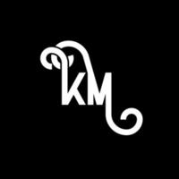 km brev logotyp design på svart bakgrund. km kreativa initialer brev logotyp koncept. km bokstavsdesign. km vit bokstavsdesign på svart bakgrund. km, km logotyp vektor