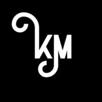 km brev logotyp design på svart bakgrund. km kreativa initialer brev logotyp koncept. km bokstavsdesign. km vit bokstavsdesign på svart bakgrund. km, km logotyp vektor