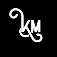 km brev logotyp design på svart bakgrund. km kreativa initialer brev logotyp koncept. km bokstavsdesign. km vit bokstavsdesign på svart bakgrund. km, km logotyp vektor