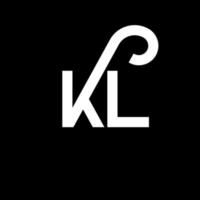 kl brev logotyp design på svart bakgrund. kl kreativa initialer brev logotyp koncept. kl bokstavsdesign. kl vit bokstavsdesign på svart bakgrund. kl, kl logotyp vektor