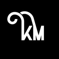 km brev logotyp design på svart bakgrund. km kreativa initialer brev logotyp koncept. km bokstavsdesign. km vit bokstavsdesign på svart bakgrund. km, km logotyp vektor