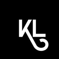 kl-Buchstaben-Logo-Design auf schwarzem Hintergrund. kl kreative Initialen schreiben Logo-Konzept. kl Briefgestaltung. kl weißes Buchstabendesign auf schwarzem Hintergrund. kl, kl-Logo vektor