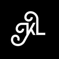 kl brev logotyp design på svart bakgrund. kl kreativa initialer brev logotyp koncept. kl bokstavsdesign. kl vit bokstavsdesign på svart bakgrund. kl, kl logotyp vektor