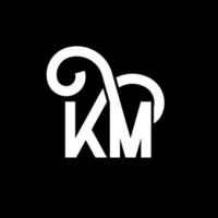 km brev logotyp design på svart bakgrund. km kreativa initialer brev logotyp koncept. km bokstavsdesign. km vit bokstavsdesign på svart bakgrund. km, km logotyp vektor