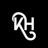 kh brev logotyp design på svart bakgrund. kh kreativa initialer bokstavslogotyp koncept. kh bokstavsdesign. kh vit bokstavsdesign på svart bakgrund. kh, kh logotyp vektor