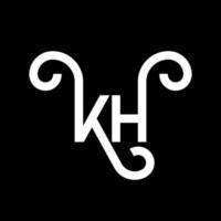 kh-Buchstaben-Logo-Design auf schwarzem Hintergrund. k kreative Initialen schreiben Logo-Konzept. kh-Briefgestaltung. kh weißes Buchstabendesign auf schwarzem Hintergrund. kh, kh-Logo vektor