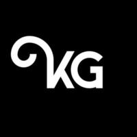 kg brev logotyp design på svart bakgrund. kg kreativa initialer bokstavslogotyp koncept. kg bokstavsdesign. kg vit bokstavsdesign på svart bakgrund. kg, kg logotyp vektor