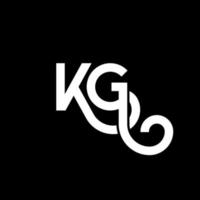 kg-Buchstaben-Logo-Design auf schwarzem Hintergrund. kg kreatives Initialen-Buchstaben-Logo-Konzept. kg Briefgestaltung. kg weißes Buchstabendesign auf schwarzem Hintergrund. kg, kg-Logo vektor