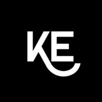 ke-Brief-Logo-Design auf schwarzem Hintergrund. ke kreative Initialen schreiben Logo-Konzept. ke Briefgestaltung. ke weißes Buchstabendesign auf schwarzem Hintergrund. ke, ke-Logo vektor