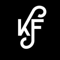 kf brev logotyp design på svart bakgrund. kf kreativa initialer bokstavslogotyp koncept. kf bokstavsdesign. kf vit bokstavsdesign på svart bakgrund. kf, kf logotyp vektor