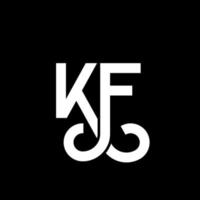 kf-Buchstaben-Logo-Design auf schwarzem Hintergrund. kf kreative Initialen schreiben Logo-Konzept. kf Briefgestaltung. kf weißes Buchstabendesign auf schwarzem Hintergrund. kf, kf-Logo vektor