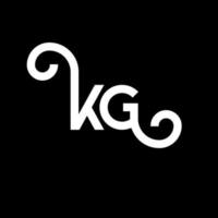 kg brev logotyp design på svart bakgrund. kg kreativa initialer bokstavslogotyp koncept. kg bokstavsdesign. kg vit bokstavsdesign på svart bakgrund. kg, kg logotyp vektor