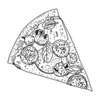 Pizza Stück. Vektor-Illustration. Skizzenstil. vektor