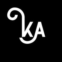 ka brev logotyp design på svart bakgrund. ka kreativa initialer bokstavslogotyp koncept. ka bokstavsdesign. ka vit bokstavsdesign på svart bakgrund. ka, ka logotyp vektor