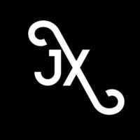 jx-Buchstaben-Logo-Design auf schwarzem Hintergrund. jx kreatives Initialen-Buchstaben-Logo-Konzept. jx Briefgestaltung. jx weißes Buchstabendesign auf schwarzem Hintergrund. jx, jx-Logo vektor